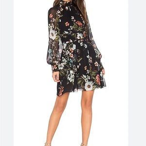 NICHOLAS vintage Floral Black Dress